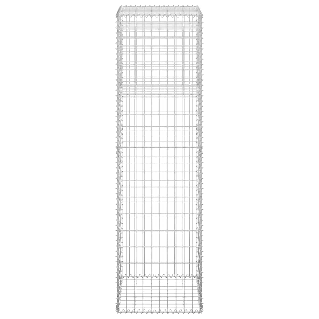 vidaXL Συρματοκιβώτια Στύλοι 2 τεμ. 50 x 50 x 180 εκ. Σιδερένιοι