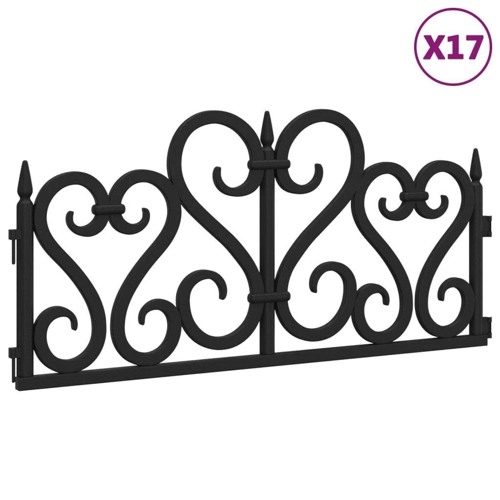 vidaXL Μπορντούρες Γκαζόν 17 τεμ. Μαύρες 10 μ. από Πολυπροπυλένιο