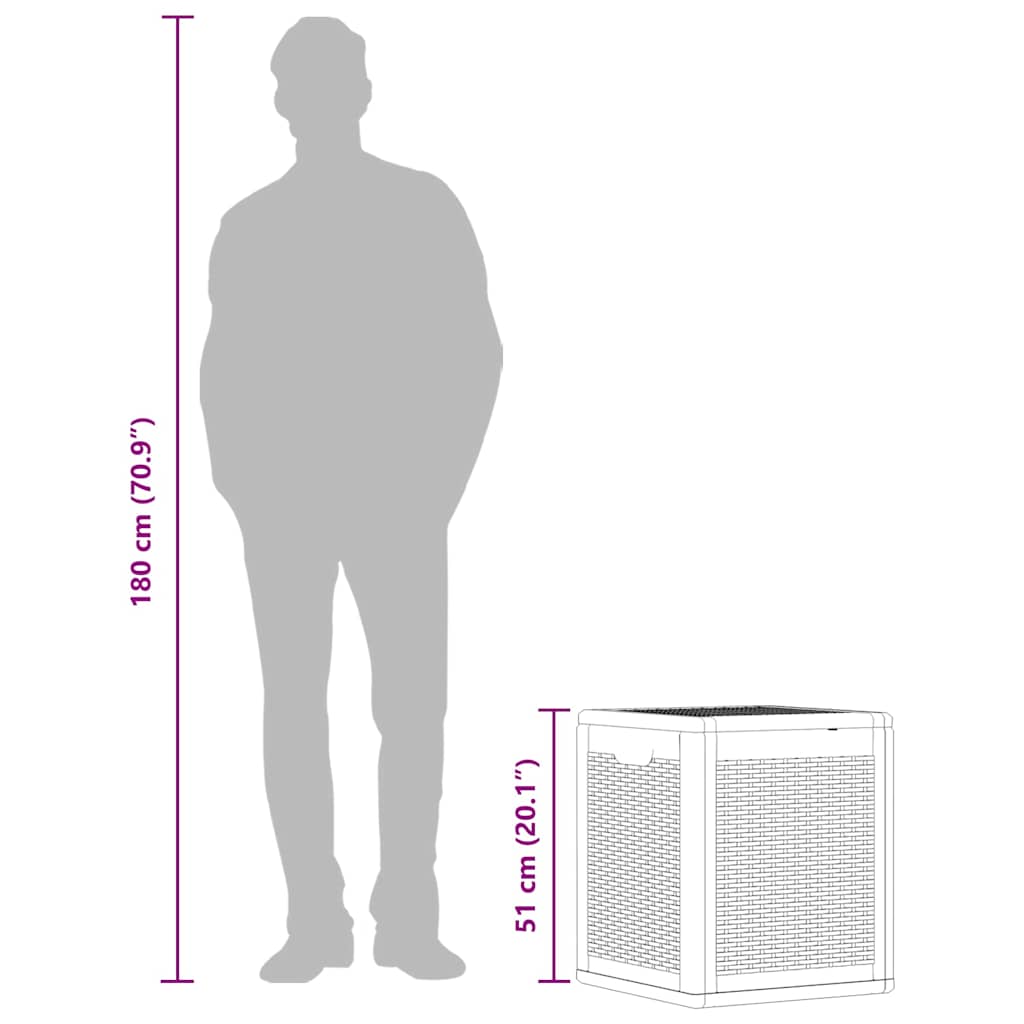 vidaXL Μπαούλο Αποθήκευσης Κήπου Μαύρο 90 Λίτρα Ρατάν Πολυπροπυλενίου