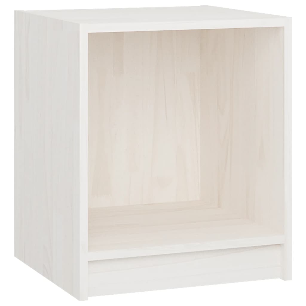 vidaXL Κομοδίνα 2 τεμ Λευκά 35,5 x 33,5 x 41,5εκ από Μασίφ Ξύλο Πεύκου