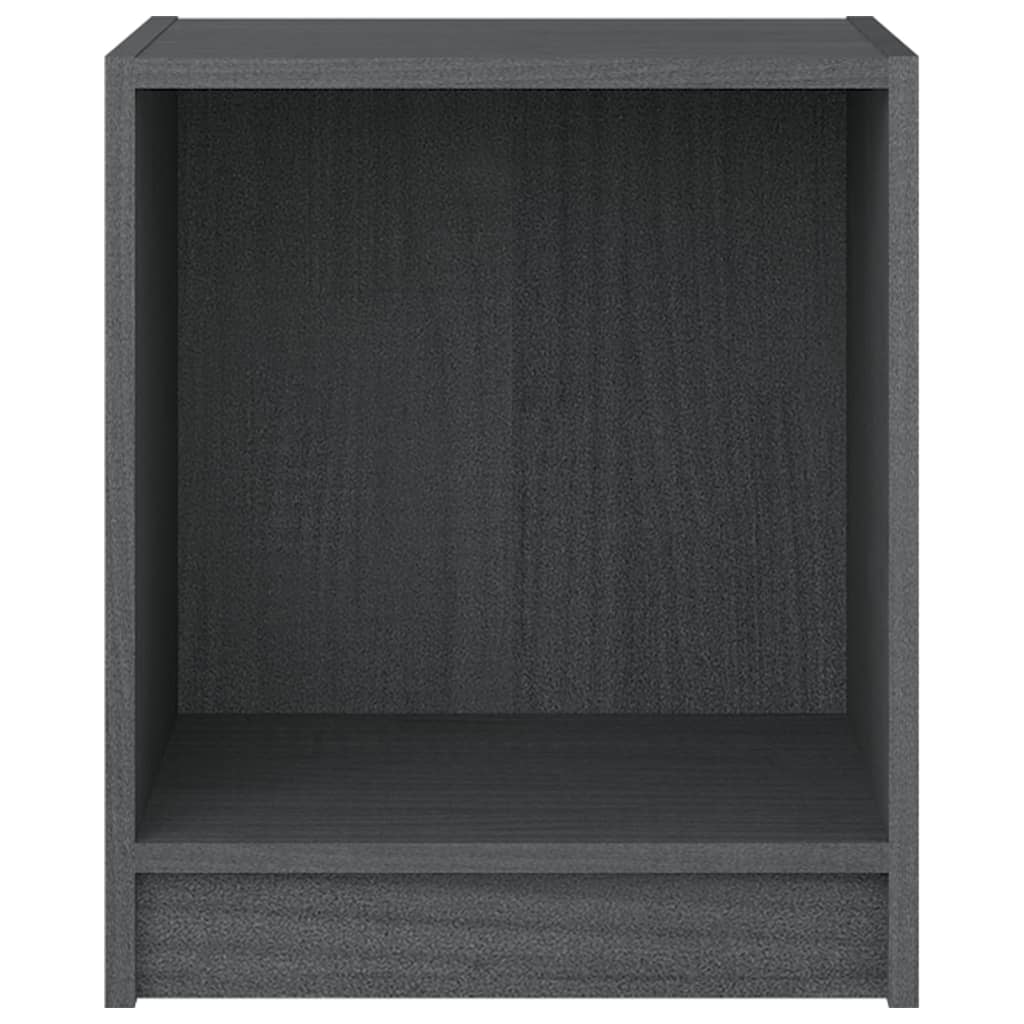 vidaXL Κομοδίνα 2 τεμ. Γκρι 35,5 x 33,5 x 41,5εκ από Μασίφ Ξύλο Πεύκου