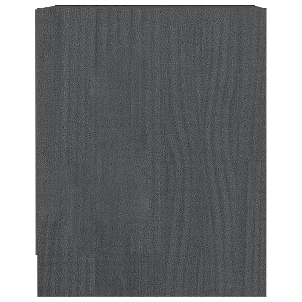 vidaXL Κομοδίνα 2 τεμ. Γκρι 35,5 x 33,5 x 41,5εκ από Μασίφ Ξύλο Πεύκου