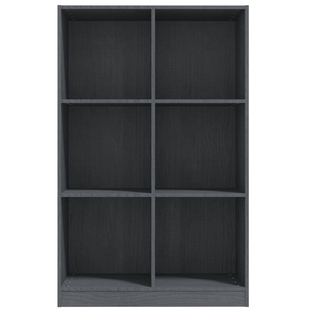 vidaXL Βιβλιοθήκη Γκρι 70 x 33 x 110 εκ. από Μασίφ Ξύλο Πεύκου