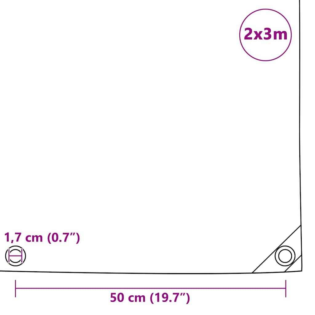 vidaXL Μουσαμάς Μαύρος 650 γρ./μ.² 2 x 3 μ.