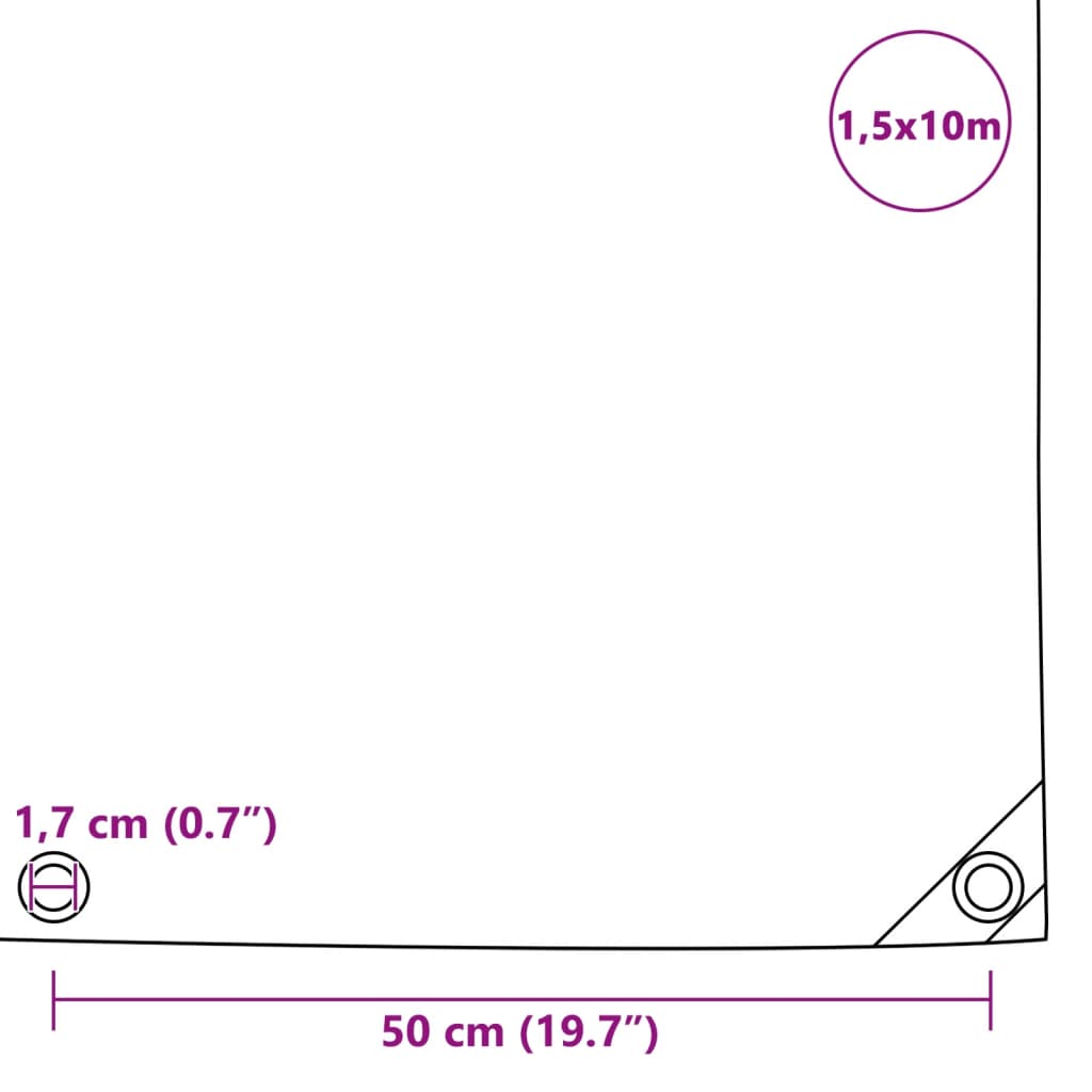 vidaXL Μουσαμάς Μαύρος 650 γρ./μ.² 1,5 x 10 μ.