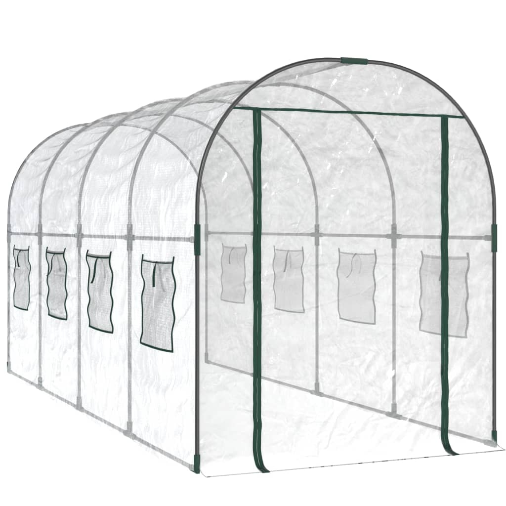 vidaXL Θερμοκήπιο Διαφανές 160x400x190 εκ. PVC & Χάλυβας Ηλεκτρ. Βαφή