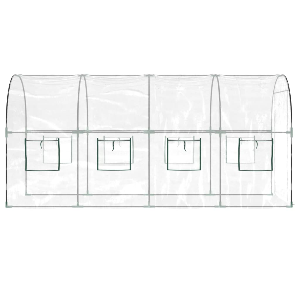 vidaXL Θερμοκήπιο Διαφανές 160x400x190 εκ. PVC & Χάλυβας Ηλεκτρ. Βαφή