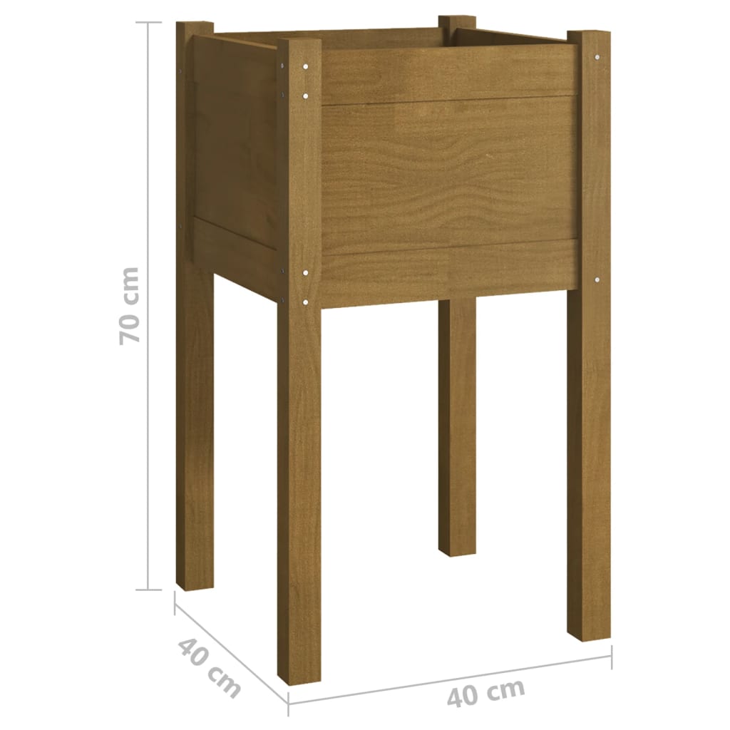 vidaXL Ζαρντινιέρα Κήπου Καφέ Μελί 40x40x70 εκ. από Μασίφ Ξύλο Πεύκου