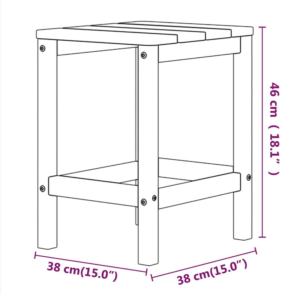 vidaXL Τραπέζι Κήπου Adirondack Γαλάζιο 38 x 38 x 46 εκ. από HDPE