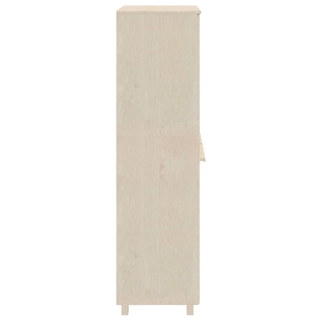 vidaXL Ντουλάπα HAMAR Καφέ Μελί 89 x 50 x 180 εκ. Μασίφ Ξύλο Πεύκου