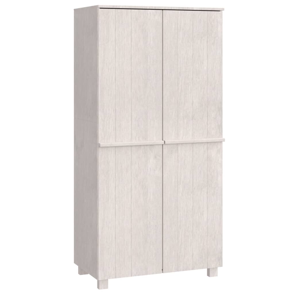 vidaXL Ντουλάπα HAMAR Λευκό 89 x 50 x 180 εκ. από Μασίφ Ξύλο Πεύκου