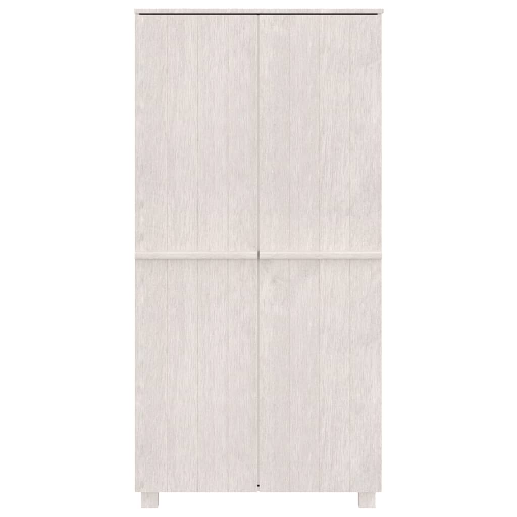 vidaXL Ντουλάπα HAMAR Λευκό 89 x 50 x 180 εκ. από Μασίφ Ξύλο Πεύκου