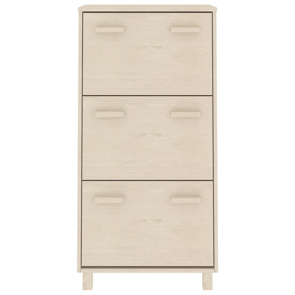 vidaXL Παπουτσοθήκη HAMAR Καφέ Μελί 59,5x35x117 εκ. Μασίφ Ξύλο Πεύκου