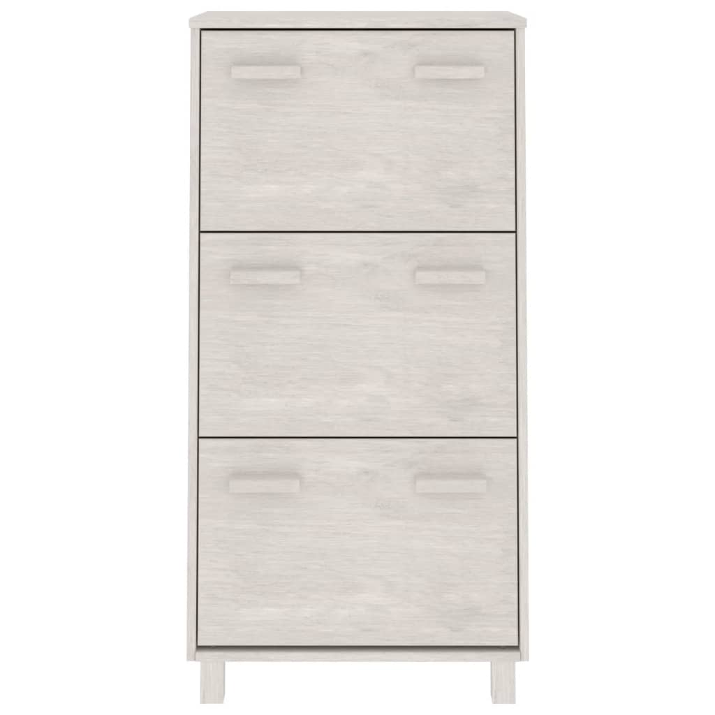 vidaXL Παπουτσοθήκη HAMAR Λευκή 59,5x35x117 εκ. από Μασίφ Ξύλο Πεύκου