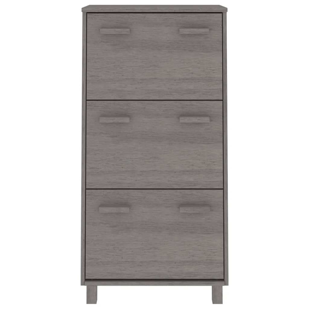 vidaXL Παπουτσοθήκη HAMAR Αν. Γκρι 59,5x35x117 εκ. Μασίφ Ξύλο Πεύκου