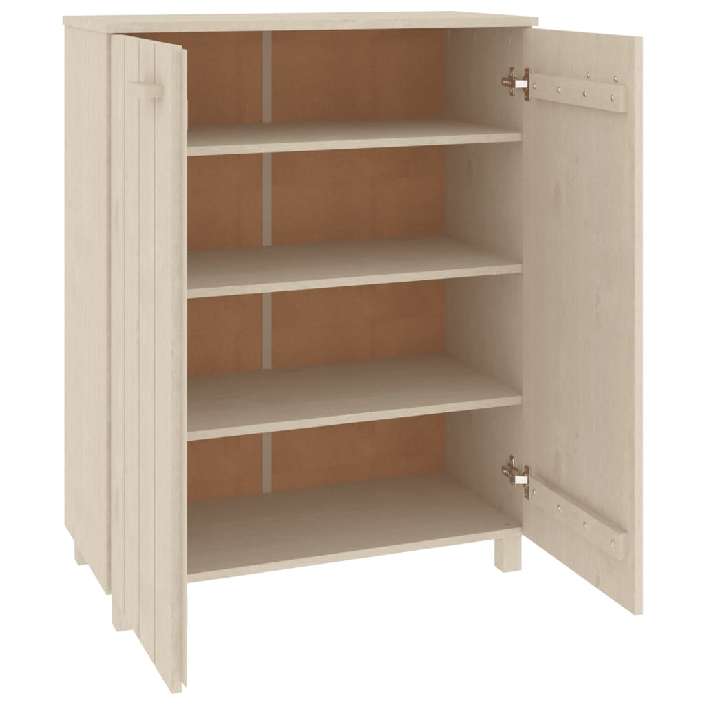 vidaXL Παπουτσοθήκη HAMAR Καφέ Μελί 85x40x108 εκ. Μασίφ Ξύλο Πεύκου