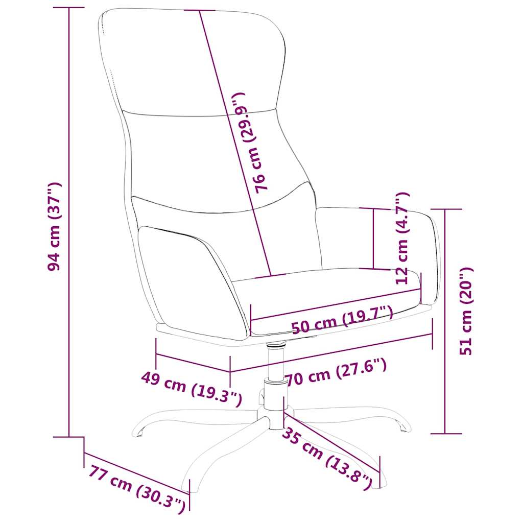 vidaXL Πολυθρόνα Relax Ανοιχτό Γκρι Υφασμάτινη
