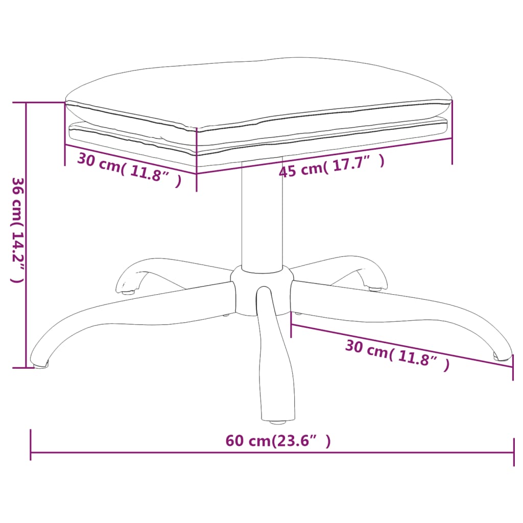 vidaXL Υποπόδιο Καφέ 60x60x36 εκ. Βελούδινο
