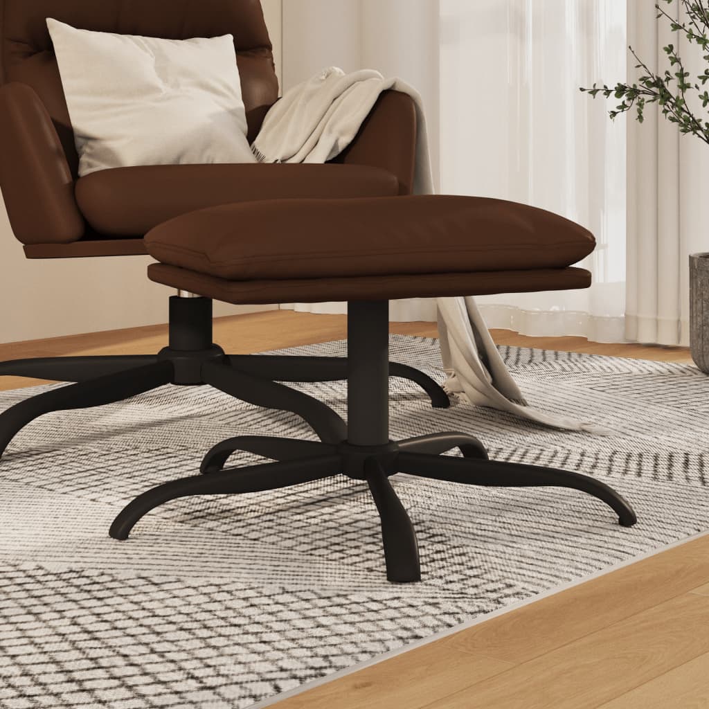 vidaXL Υποπόδιο Καφέ 45x29,5x36 εκ. από Γυαλιστερό Συνθετικό Δέρμα