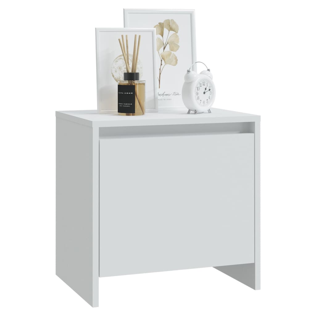 vidaXL Κομοδίνο Λευκό 45 x 34 x 44,5 εκ. από Μοριοσανίδα