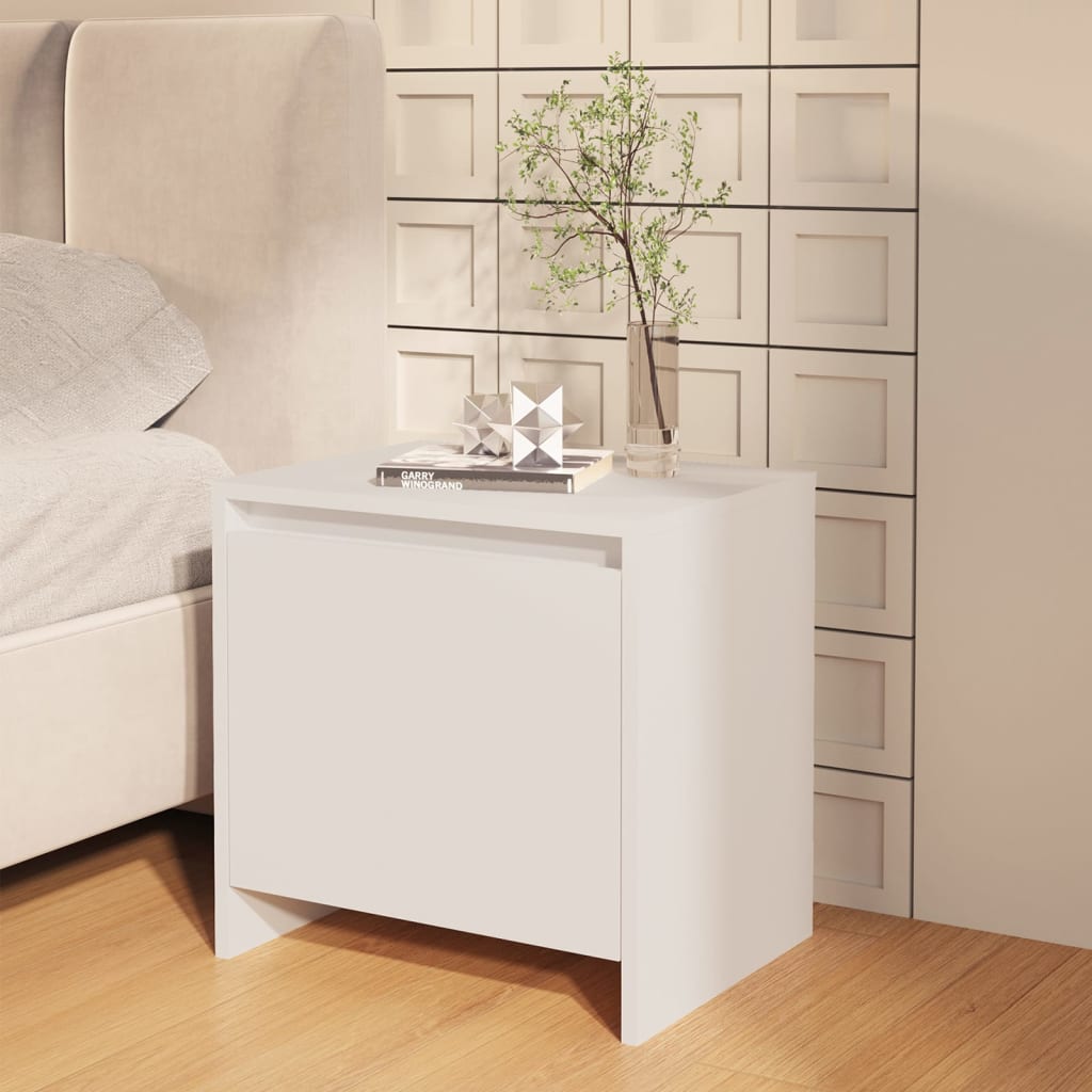 vidaXL Κομοδίνο Λευκό 45 x 34 x 44,5 εκ. από Μοριοσανίδα