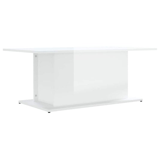 vidaXL Τραπεζάκι Σαλονιού Γυαλ. Λευκό 102x55,5x40 εκ. Επεξεργ. Ξύλο
