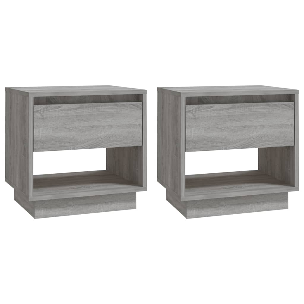 vidaXL Κομοδίνα 2 τεμ. Γκρι Sonoma 45x34x44 εκ. από Επεξεργασμένο Ξύλο