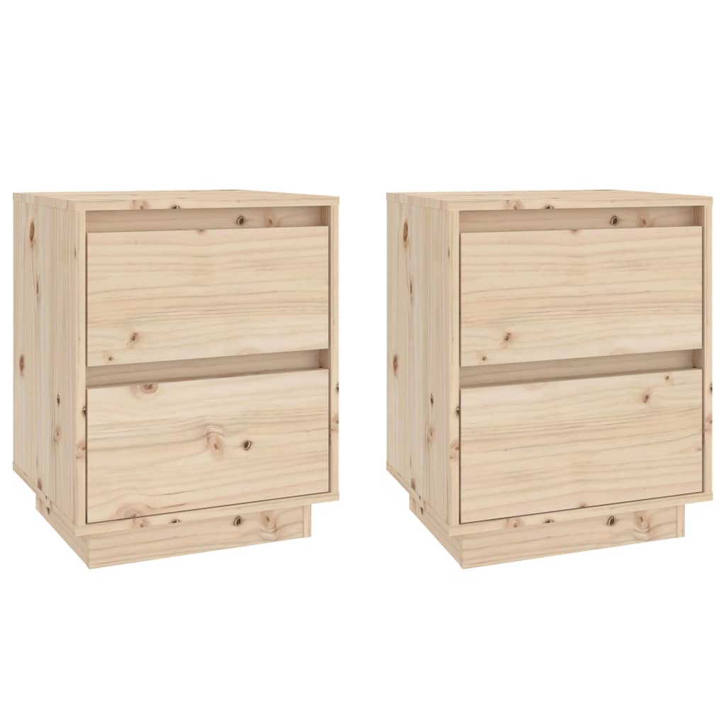 vidaXL Κομοδίνα 2 τεμ. 40 x 35 x 50 εκ. από Μασίφ Ξύλο Πεύκου