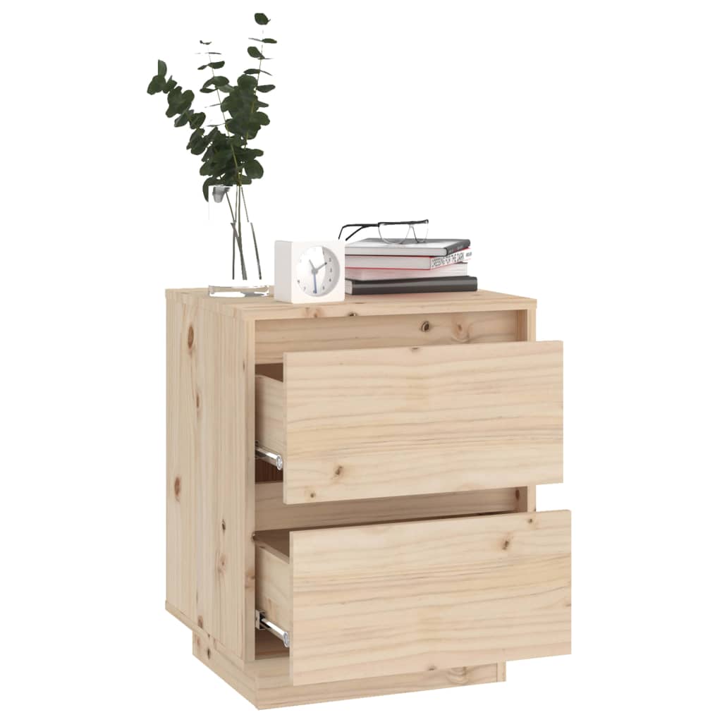 vidaXL Κομοδίνα 2 τεμ. 40 x 35 x 50 εκ. από Μασίφ Ξύλο Πεύκου