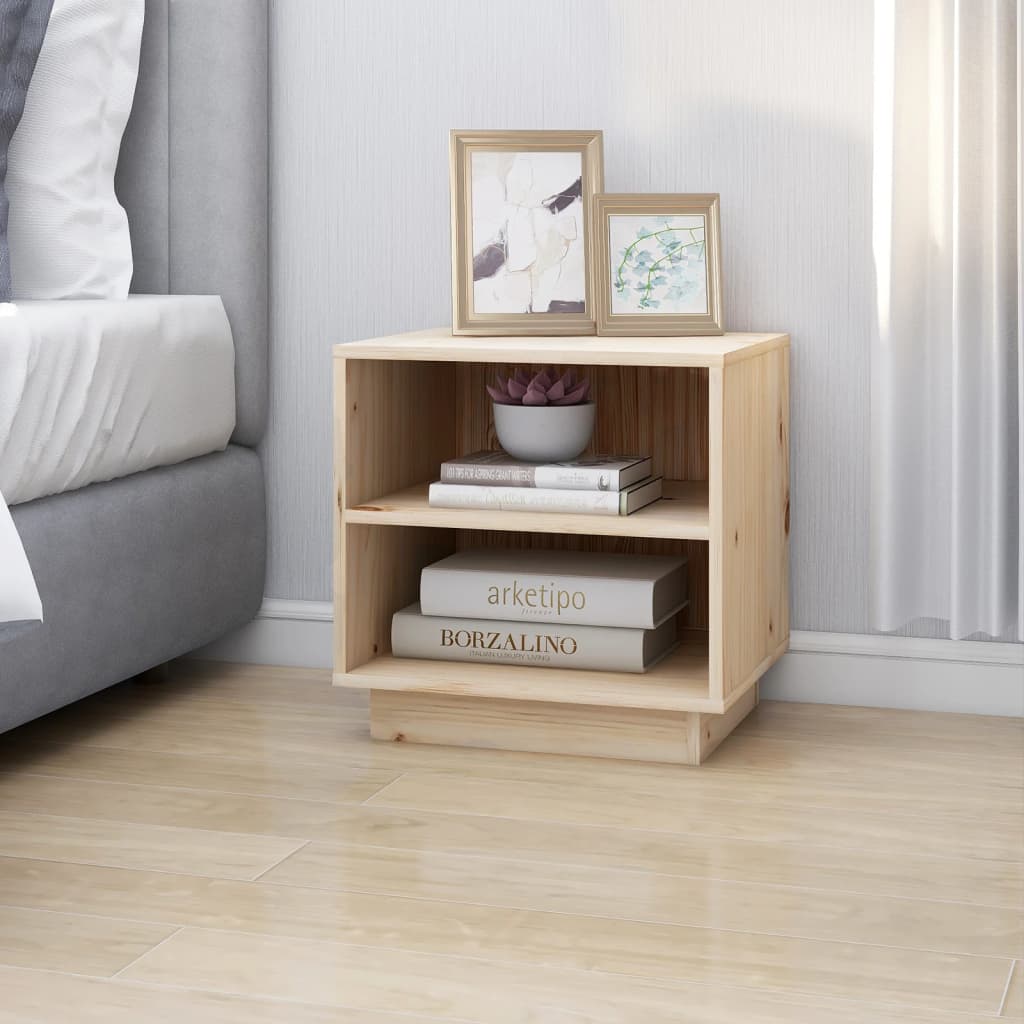 vidaXL Κομοδίνο 40 x 34 x 40 εκ. από Μασίφ Ξύλο Πεύκου