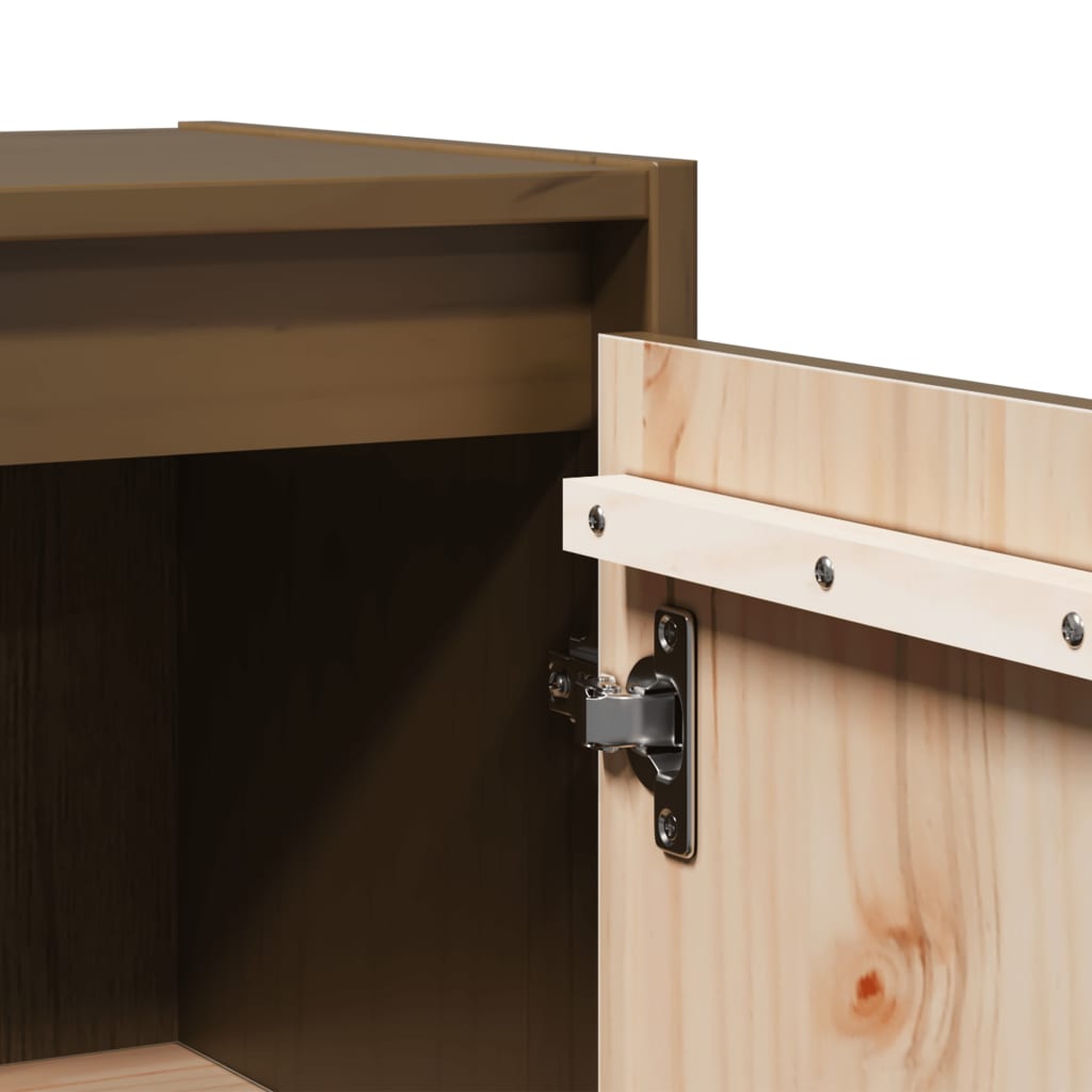 vidaXL Ντουλάπια Τοίχου 2 τεμ. Καφέ Μελί 30x30x60 εκ Μασίφ Ξύλο Πεύκου