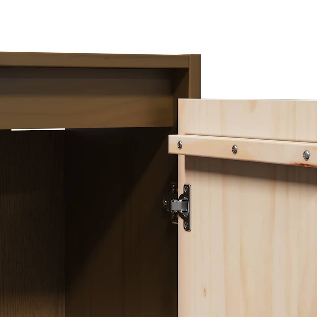 vidaXL Ντουλάπια Τοίχου 2 τεμ Καφέ Μελί 30x30x100 εκ Μασίφ Ξύλο Πεύκου