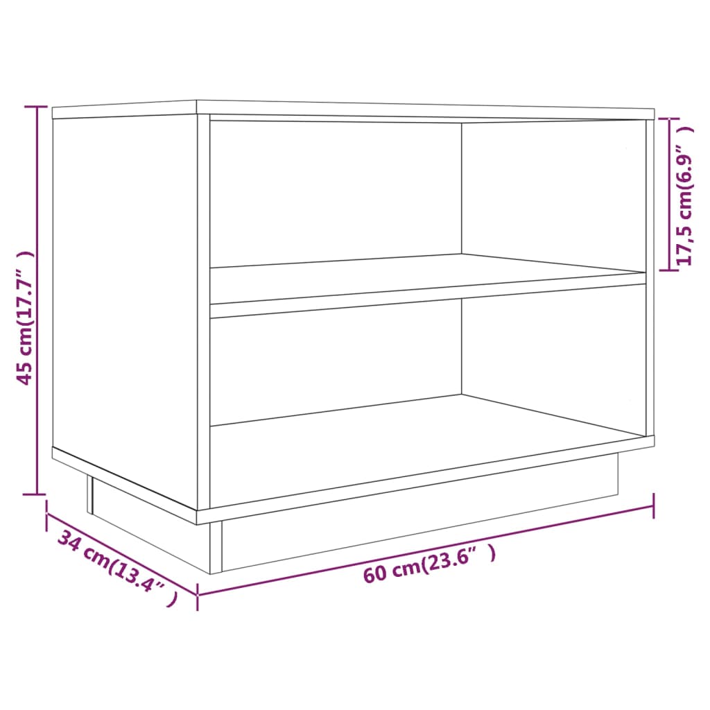 vidaXL Παπουτσοθήκη Γκρι 60 x 34 x 45 εκ. από Μασίφ Ξύλο Πεύκου