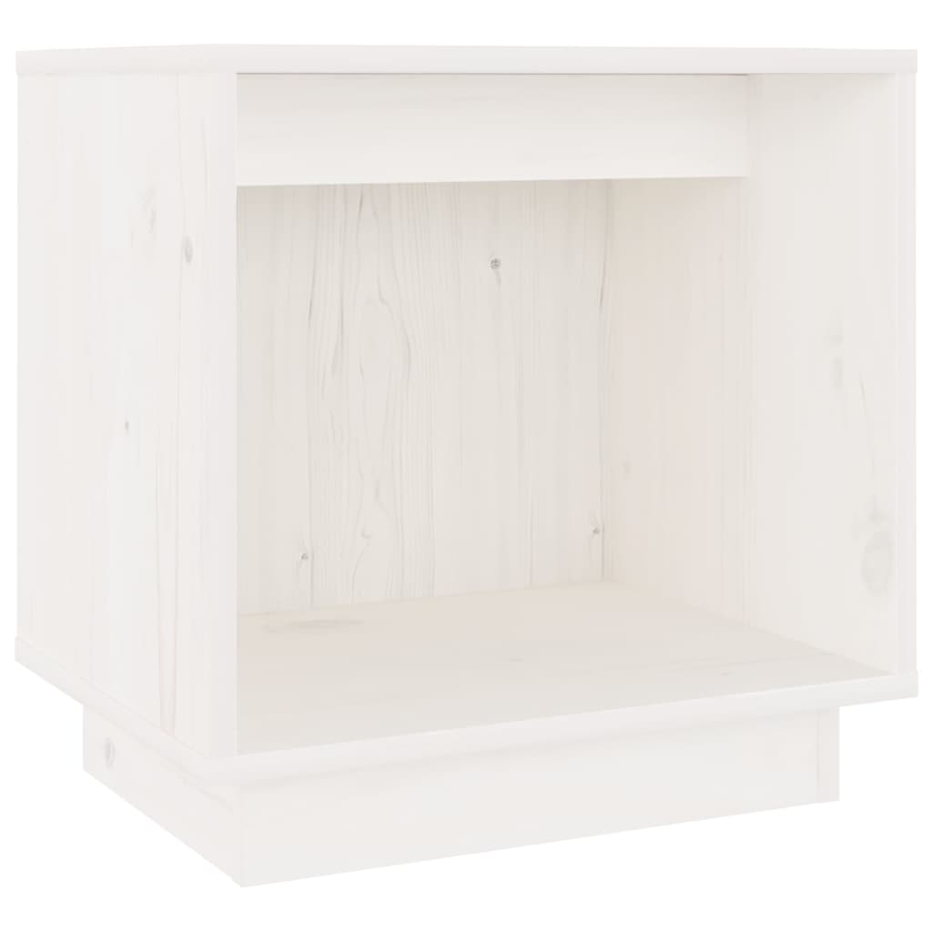 vidaXL Κομοδίνο Λευκό 40 x 30 x 40 εκ. από Μασίφ Ξύλο Πεύκου