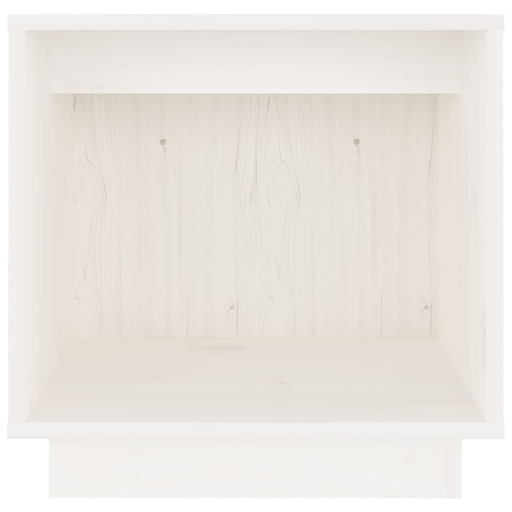 vidaXL Κομοδίνο Λευκό 40 x 30 x 40 εκ. από Μασίφ Ξύλο Πεύκου