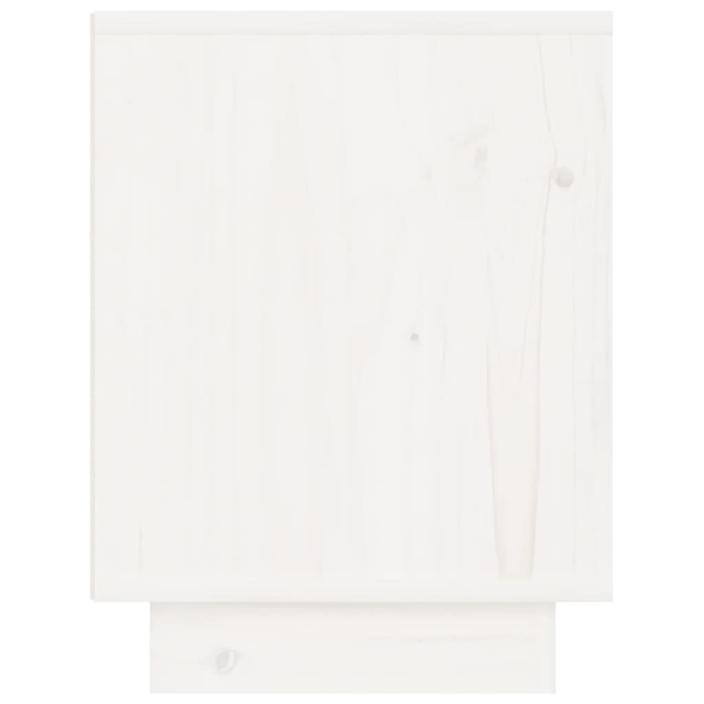 vidaXL Κομοδίνα 2 τεμ. Λευκά 40 x 30 x 40 εκ. από Μασίφ Ξύλο Πεύκου