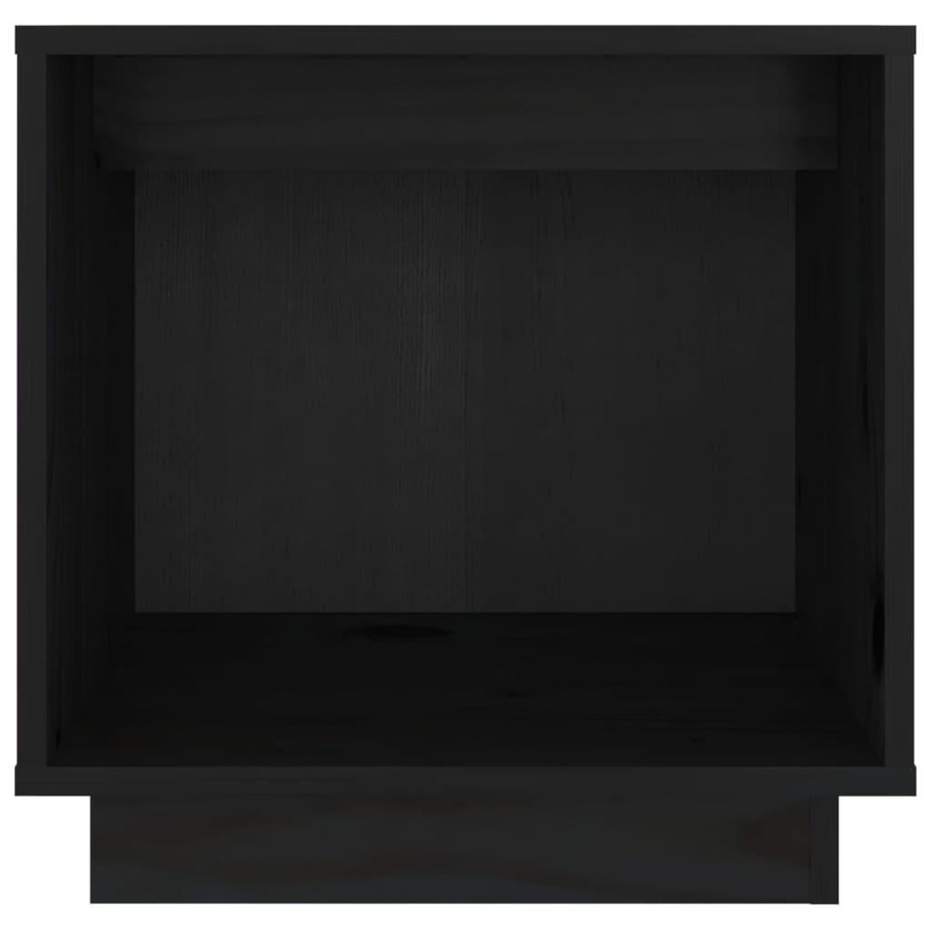 vidaXL Κομοδίνα 2 τεμ. Μαύρα 40 x 30 x 40 εκ. από Μασίφ Ξύλο Πεύκου