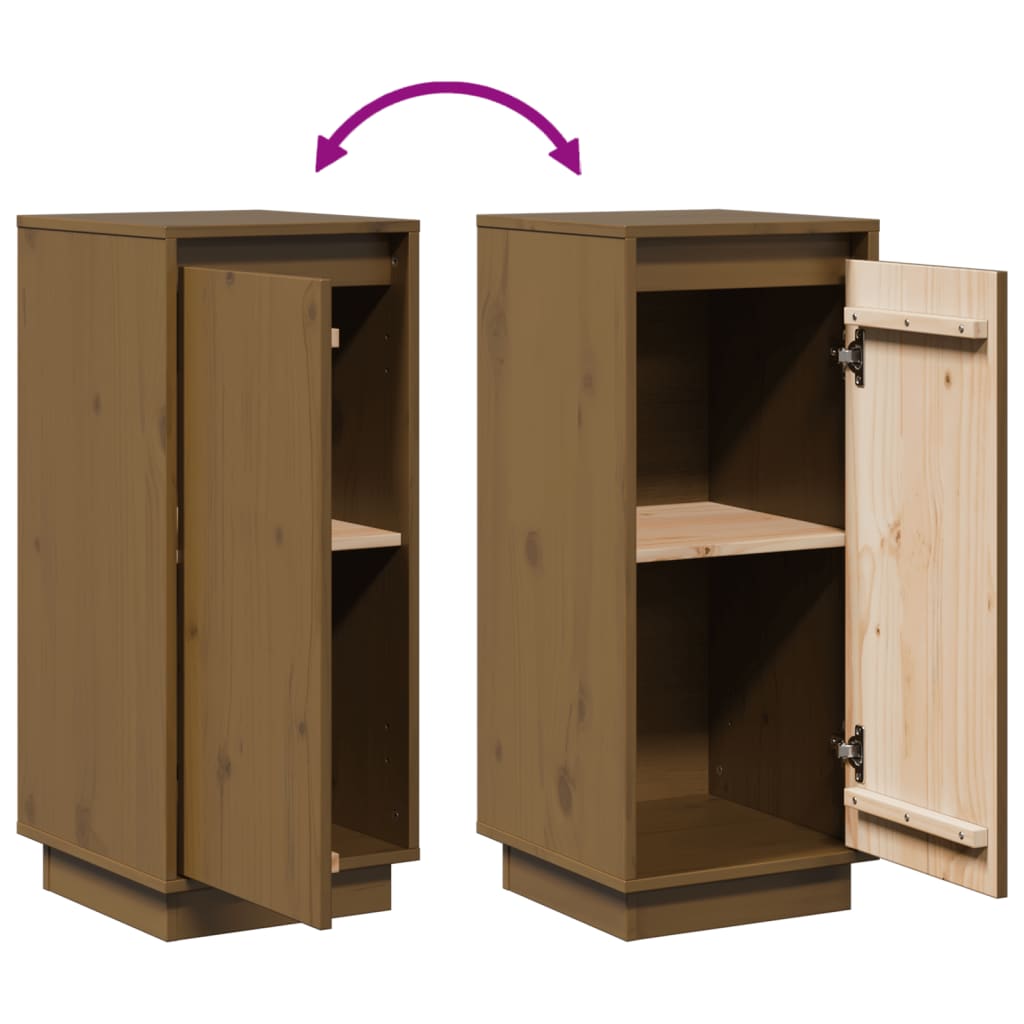 vidaXL Ντουλάπια 2 τεμ. Καφέ Μελί 31,5x34x75 εκ. από Μασίφ Ξύλο Πεύκου