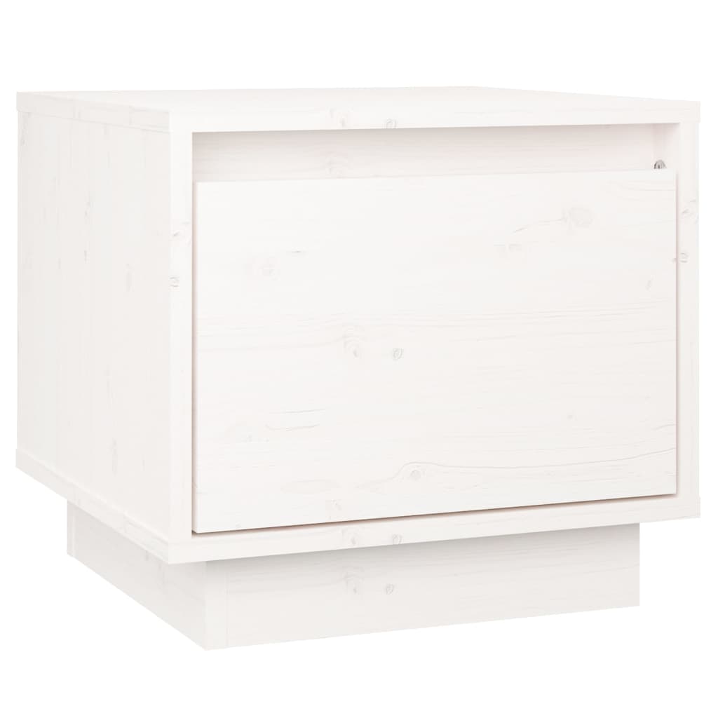 vidaXL Κομοδίνα 2 τεμ. Λευκά 35 x 34 x 32 εκ. από Μασίφ Ξύλο Πεύκου