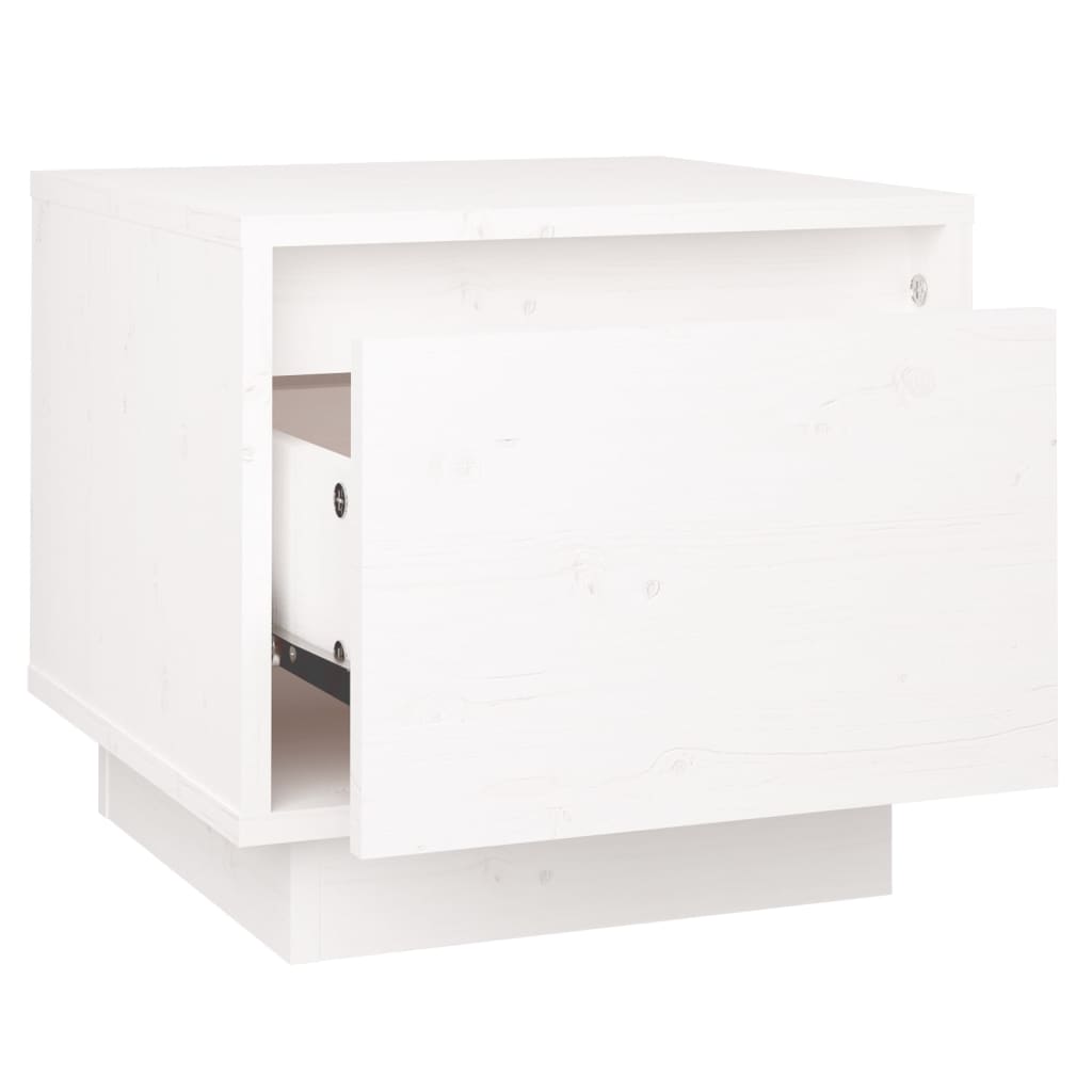 vidaXL Κομοδίνα 2 τεμ. Λευκά 35 x 34 x 32 εκ. από Μασίφ Ξύλο Πεύκου