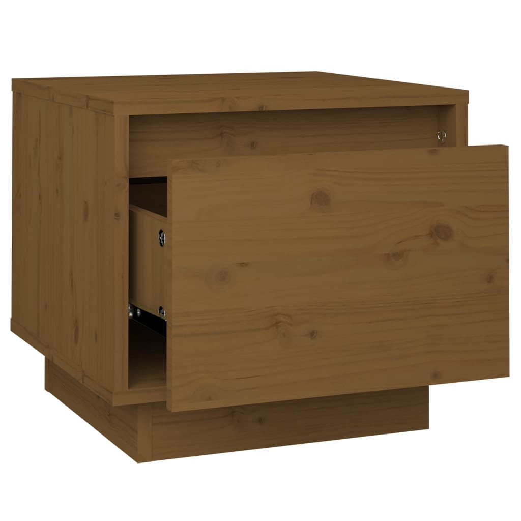 vidaXL Κομοδίνο Καφέ Μελί 35 x 34 x 32 εκ. από Μασίφ Ξύλο Πεύκου