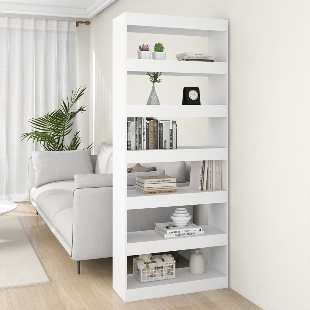 vidaXL Βιβλιοθήκη/Διαχωριστικό Χώρου Λευκό 80x30x198 εκ. Επεξ. Ξύλο