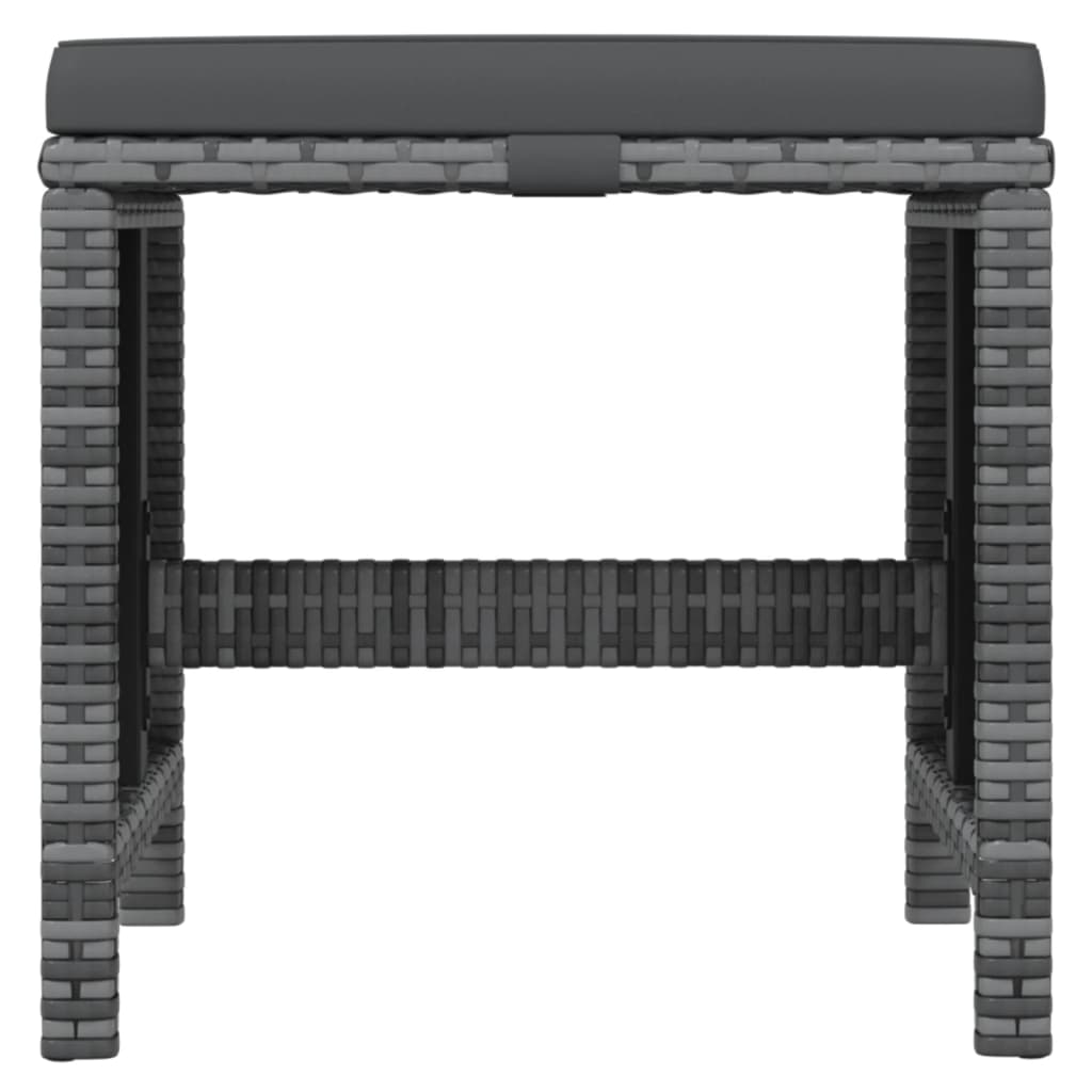 vidaXL Σετ Τραπεζαρίας Κήπου 19 τεμ Γκρι από Συνθ. Ρατάν με Μαξιλάρια