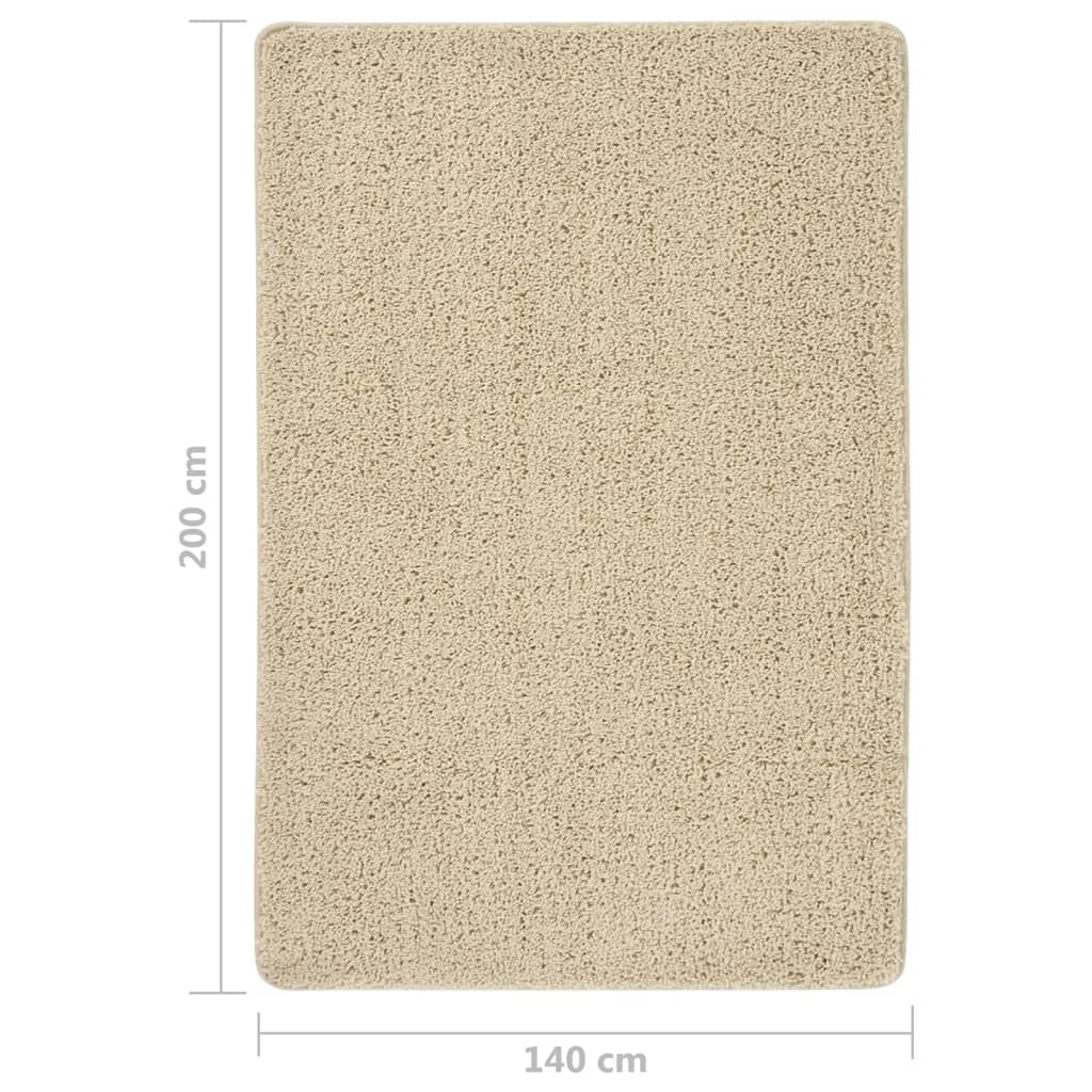 vidaXL Χαλί Shaggy Αντιολισθητικό Κρεμ 140 x 200 εκ.