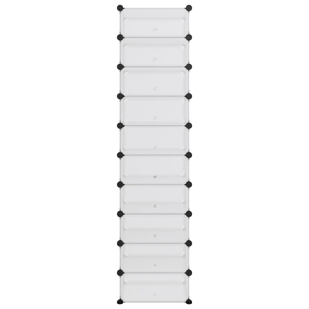 vidaXL Παπουτσοθήκη Διαφανής 44 x 32 x 174 εκ. από Πολυπροπυλένιο