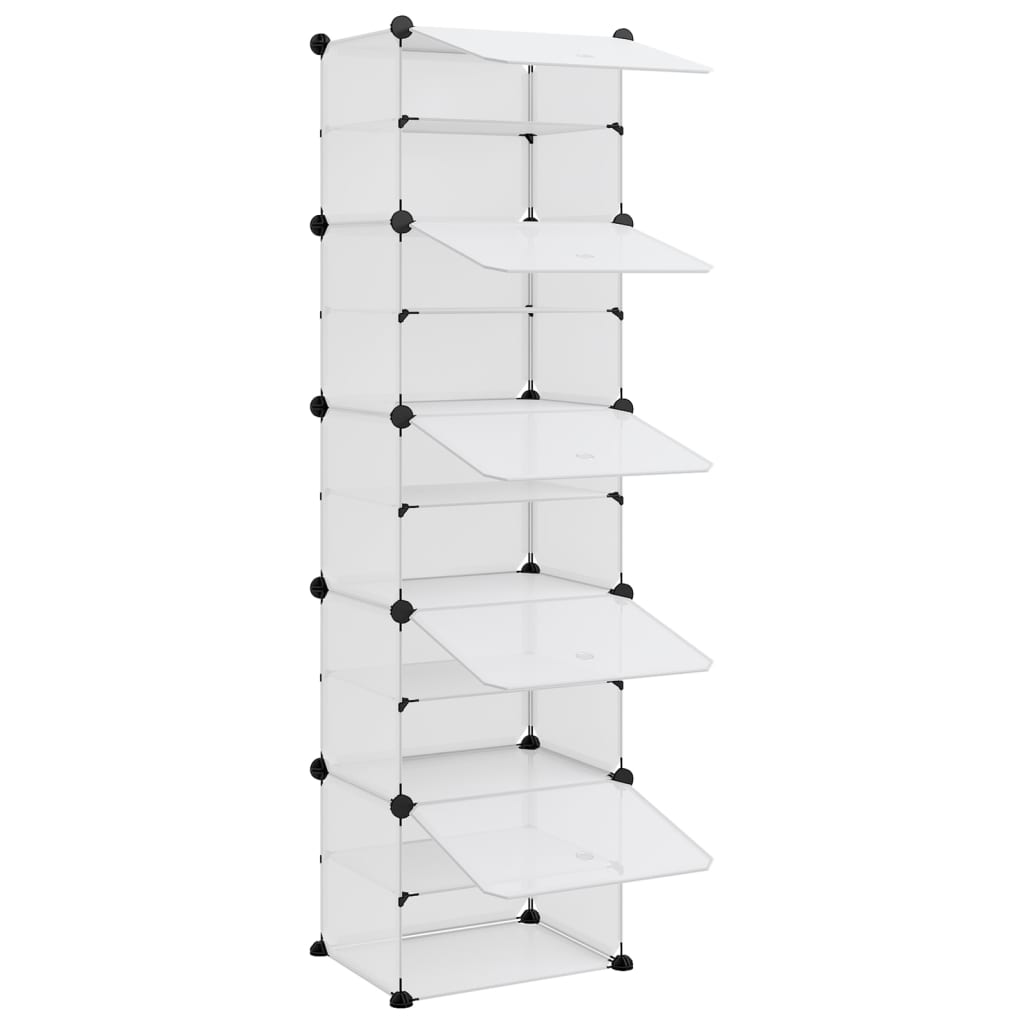 vidaXL Παπουτσοθήκη Διαφανής 44 x 31,5 x 153,5 εκ. από Πολυπροπυλένιο