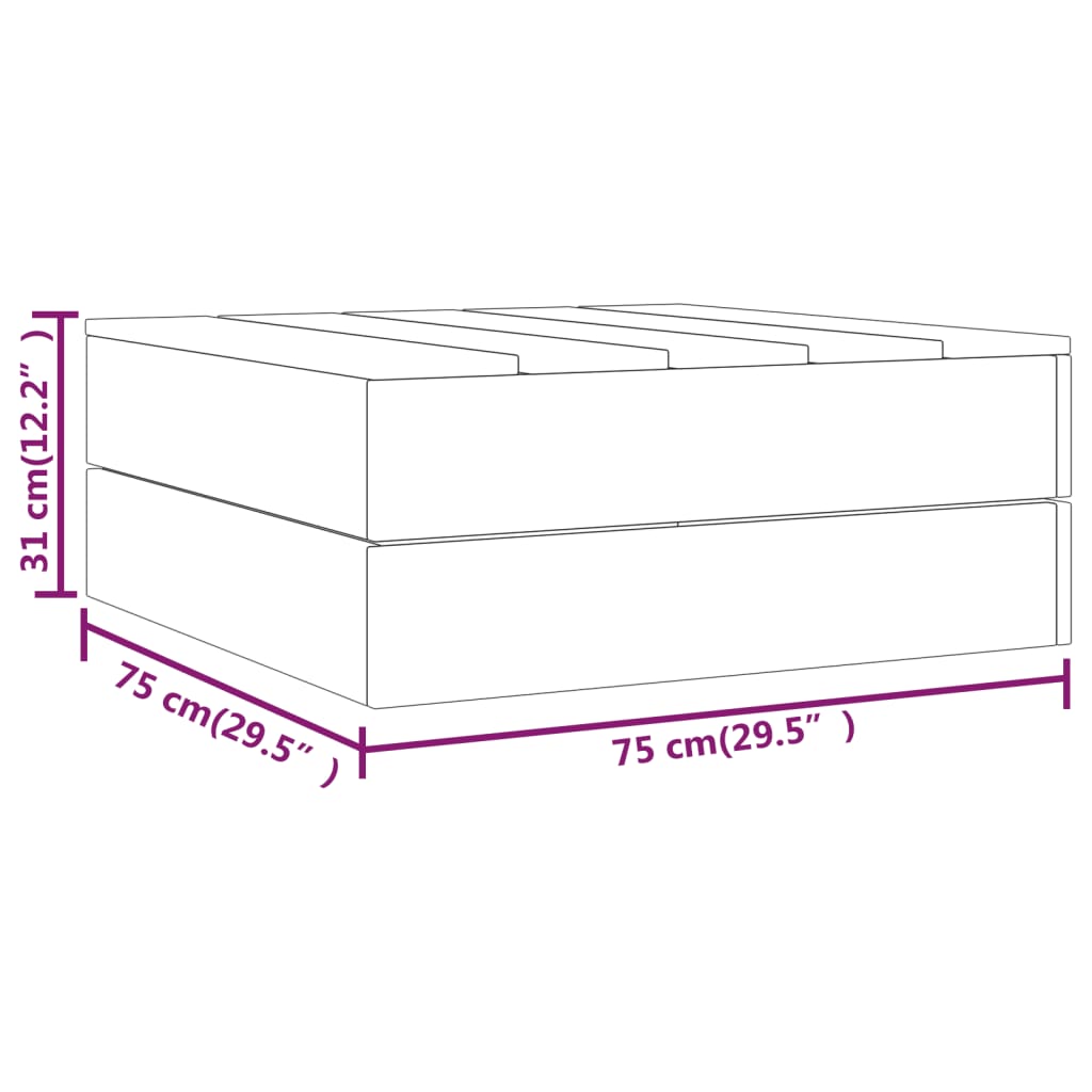 vidaXL Σετ Σαλονιού Κήπου 3 Τεμαχίων από Εμποτισμένο Μασίφ Ξύλο Πεύκου