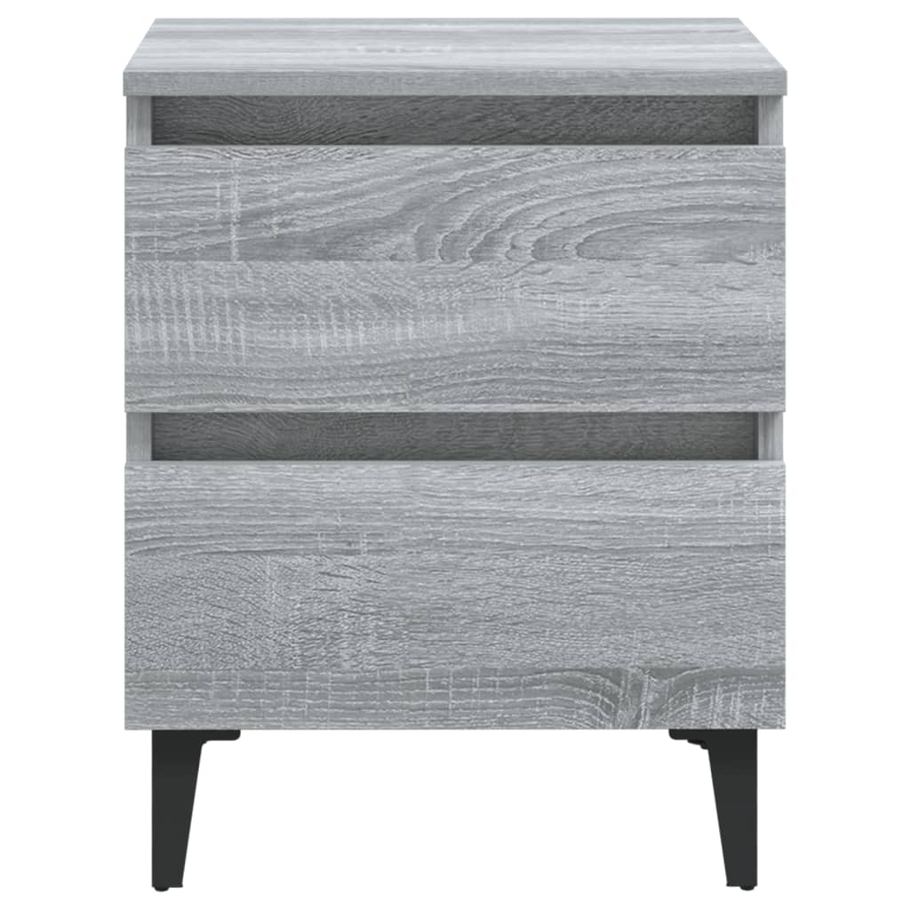 vidaXL Κομοδίνο Γκρι Sonoma 40 x 35 x 50 εκ. με Μεταλλικά Πόδια