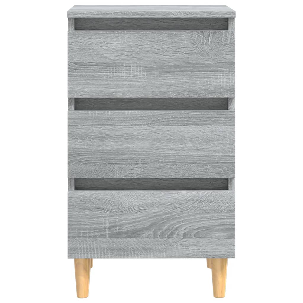 vidaXL Κομοδίνο Γκρι Sonoma 40 x 35 x 69 εκ. με Μασίφ Ξύλινα Πόδια