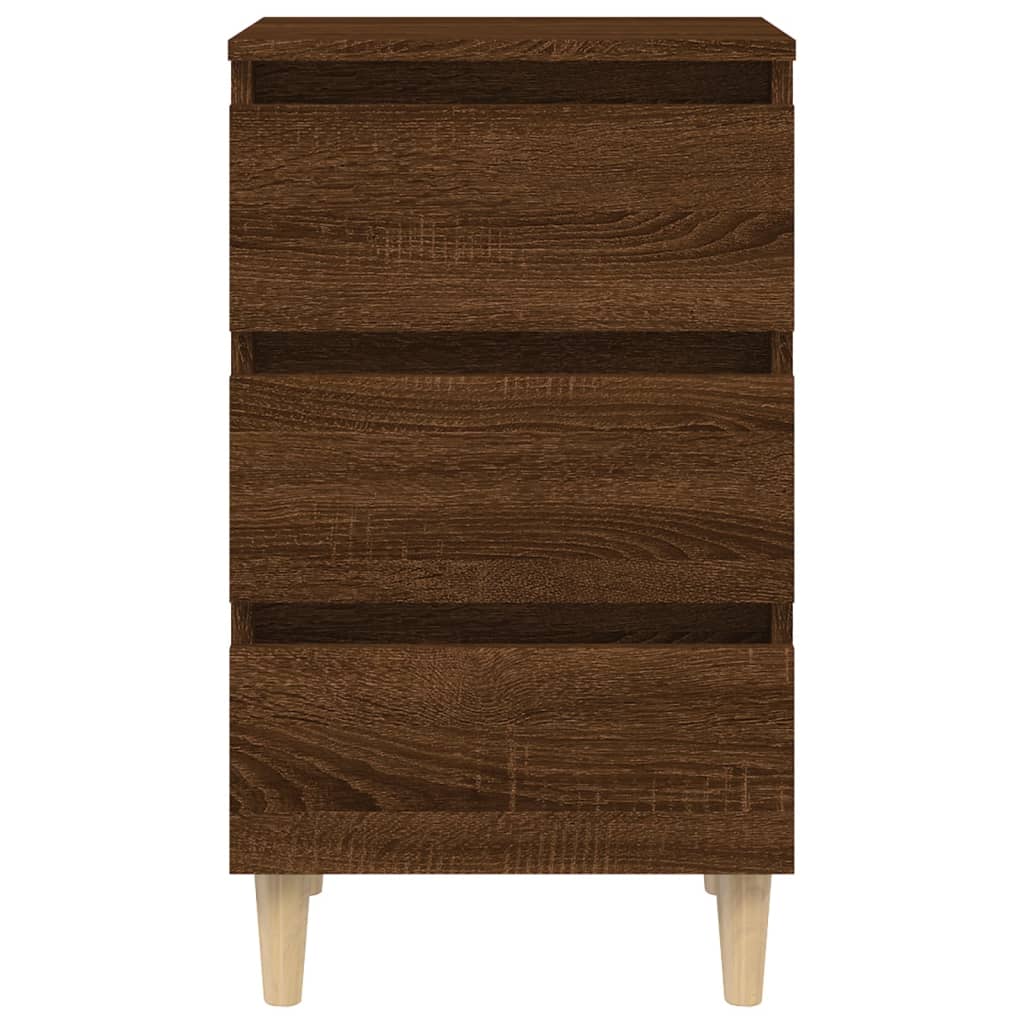 vidaXL Κομοδίνο Καφέ Δρυς 40 x 35 x 69 εκ. με Μασίφ Ξύλινα Πόδια
